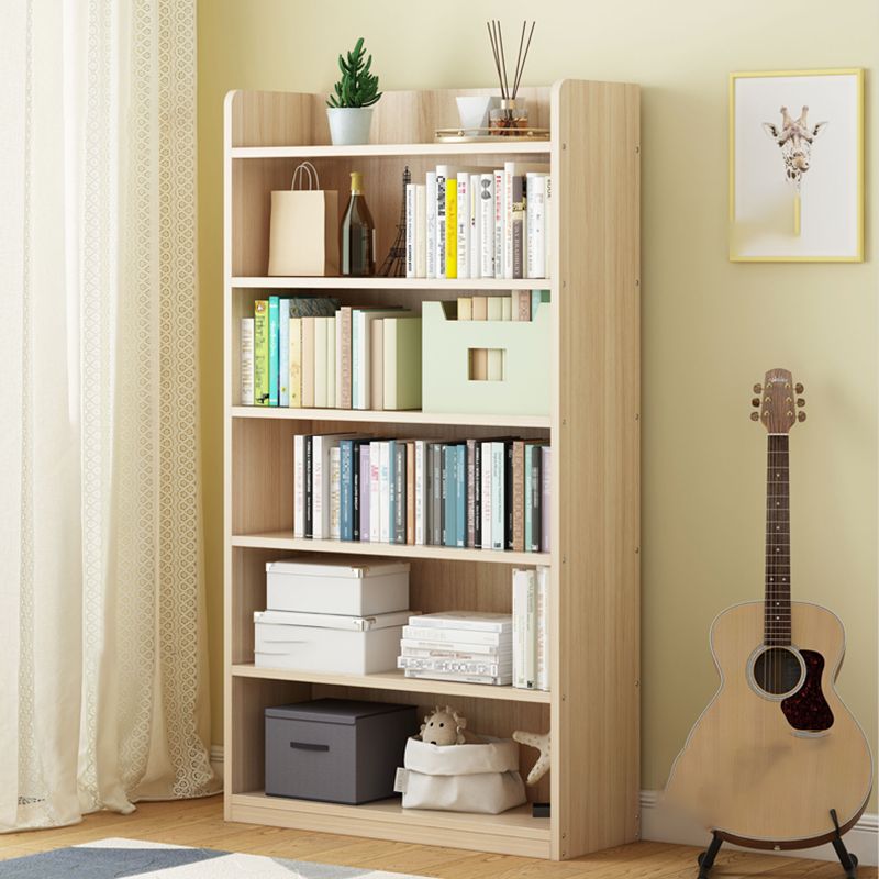 Modern Floor Shelf Bookcase Closed Back Wood Book Shelf for Home