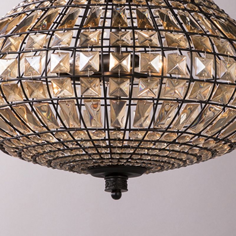 Suspension en cristal PENDANT LAMPE VINTAGE 3 LUMILES LUMIÈRE PROSIBLE AVEC DE L'OBEI AU BRONZE POUR LA CHAMBRE
