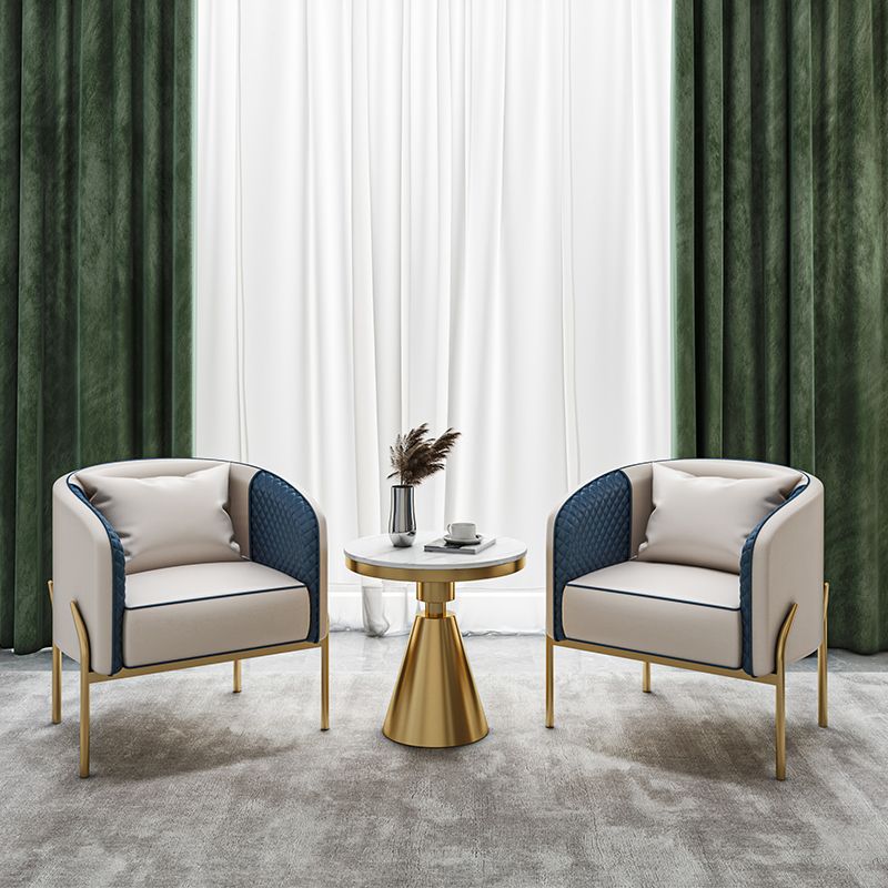Silla de comedor de metal de estilo nórdico, sillas laterales tapizadas sin brazos para uso doméstico