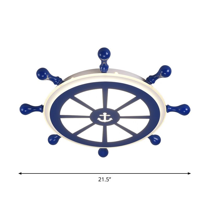 Lampada da soffitto a LED per camera da letto Semplicità Lampada da incasso blu con paralume in acrilico a timone
