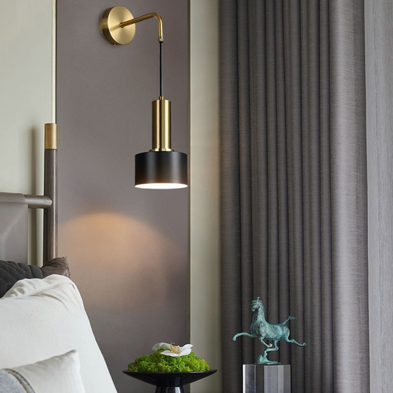 Cylinder Shape Metal Wall Lighting Modern Style 1 Light Wall Mounted Light