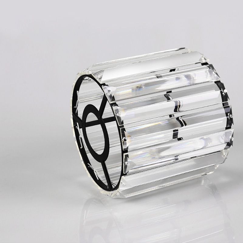 Contemporary Cylindrical Pendant Clear Crystal Multiple Hanging Ceiling Light for Spiral Stair