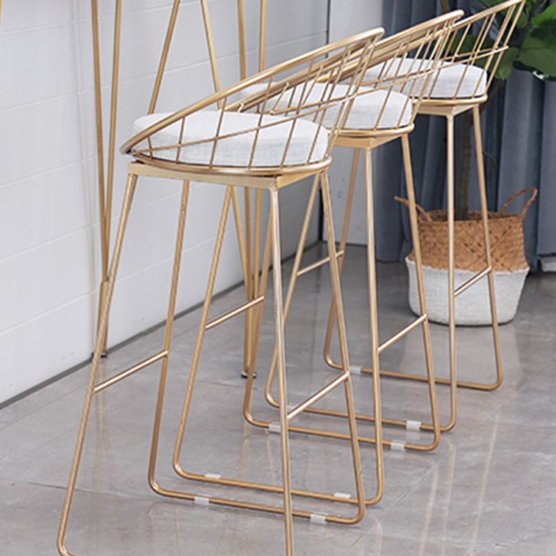 Scandinavian Style Counter Stool Upholstered Indoor Bar Stool with Footrest