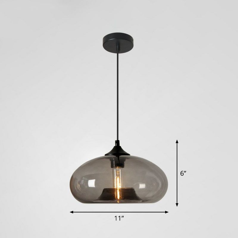 Lampada di sospensione di ellisse moderna 1 tavolo da pranzo a sospensione in nero in nero