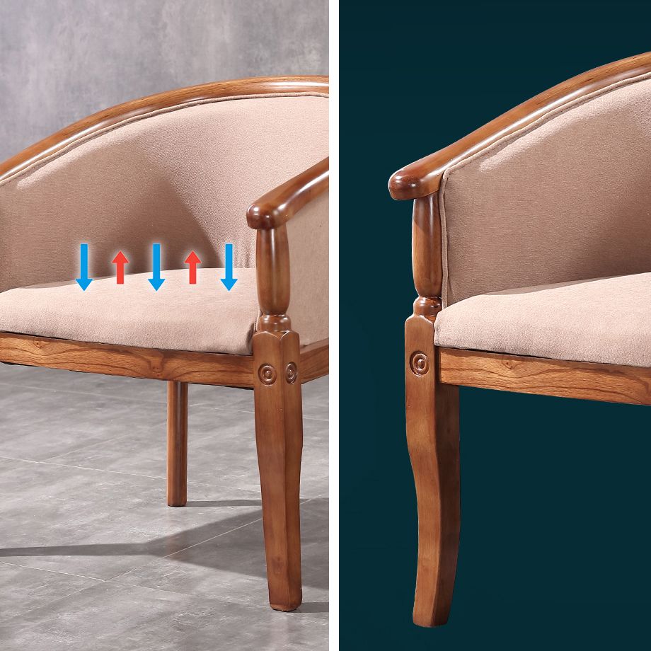 Silla de comedor tradicional de madera maciza, sillón de comedor de tela para uso doméstico