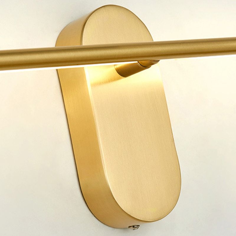 Metal Straight Shape Wall Light Modern LED Wall Sconce in Gold for Living Room