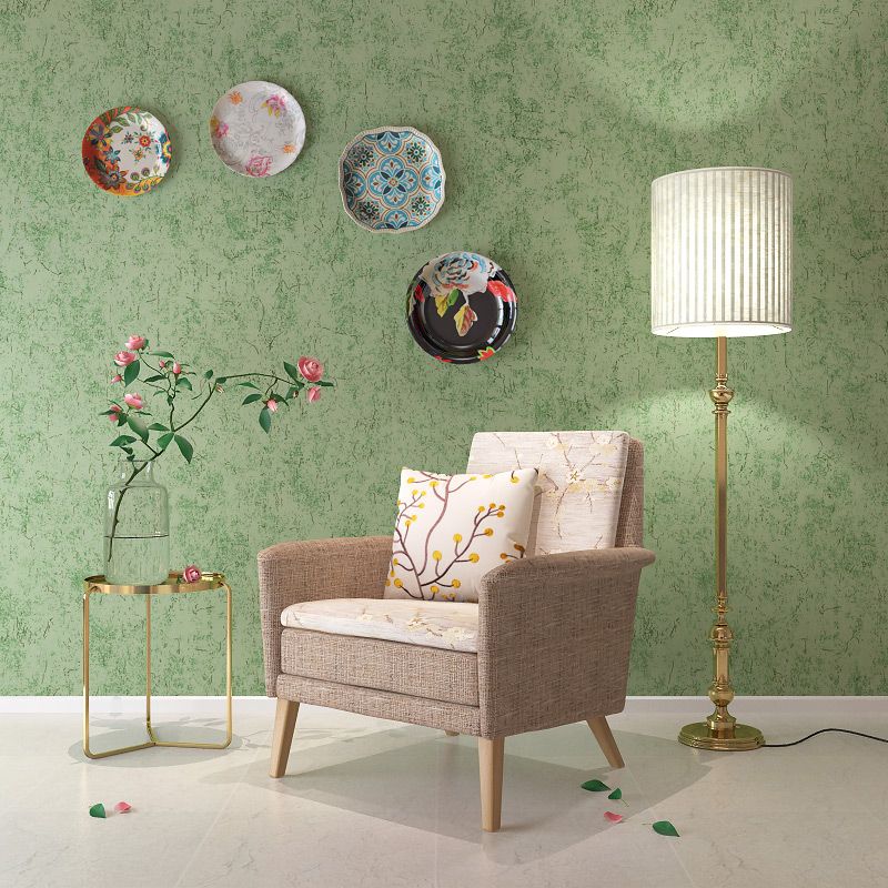 Nostalgic Solid Wallpaper in Lake Green Stain Resistant Wall Art for Dining Room