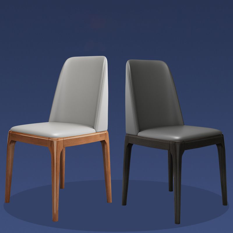 Chaise d'appoint scandinave avec dossier Parsons, chaise de salle à manger sans accoudoirs en bois