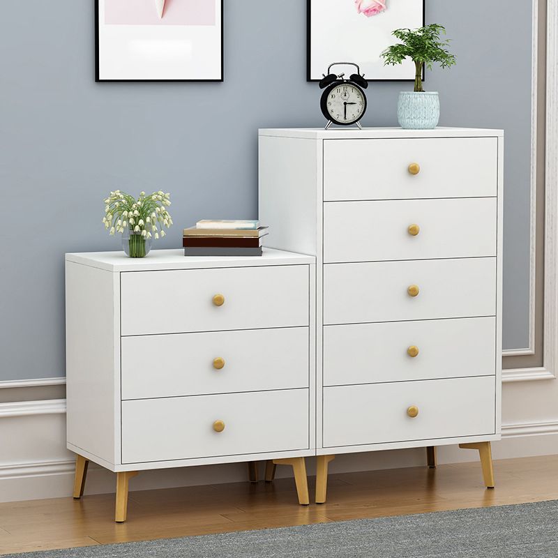 Accent Chest with Soft Close Drawers White Scratch Resistant Chest