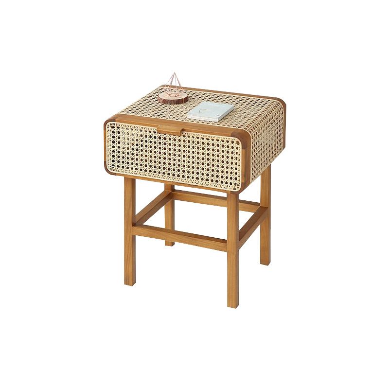 23.42-inch Wood End Table Storage Side Table for Living Room