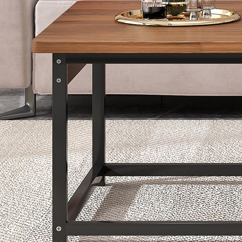 Modern Rectangular Frame Coffee Cocktail Table with Storage Shelves