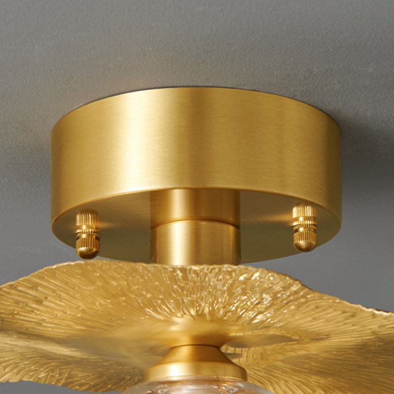 Modern Creative Style Ceiling Lamp Brass and Glass Lighting Fixture in Gold for Hallway