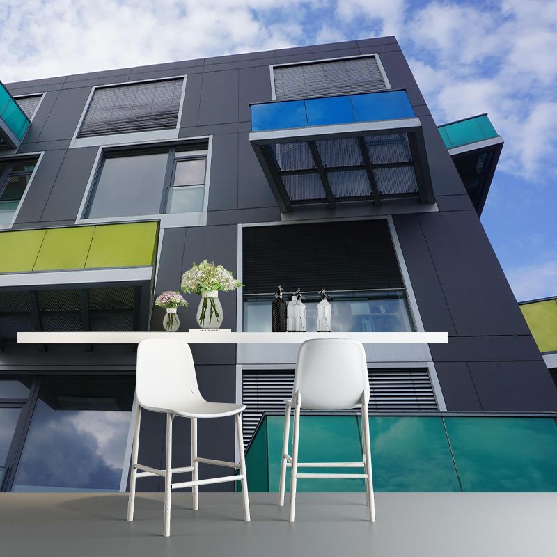 Contemporary Construction Mural Wallpaper Decorative Mildew Resistant for Decoration