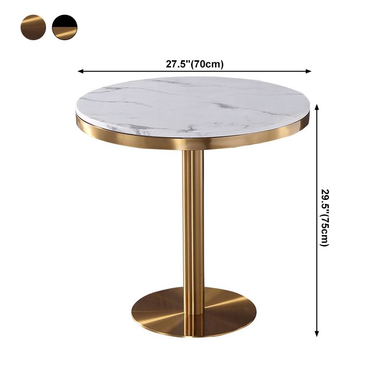 Marble Dining Table Luxury Style Single Pedestal Round Table for Dining Room