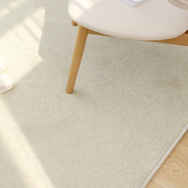Beige Rug Polyester Area Carpet Anti-Slip Easy Care Rug for Living Room