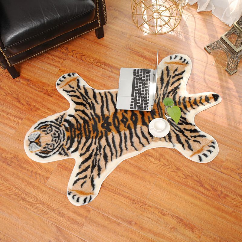 Tapis de peau animale décontractée jaune synthétique tapis intérieur