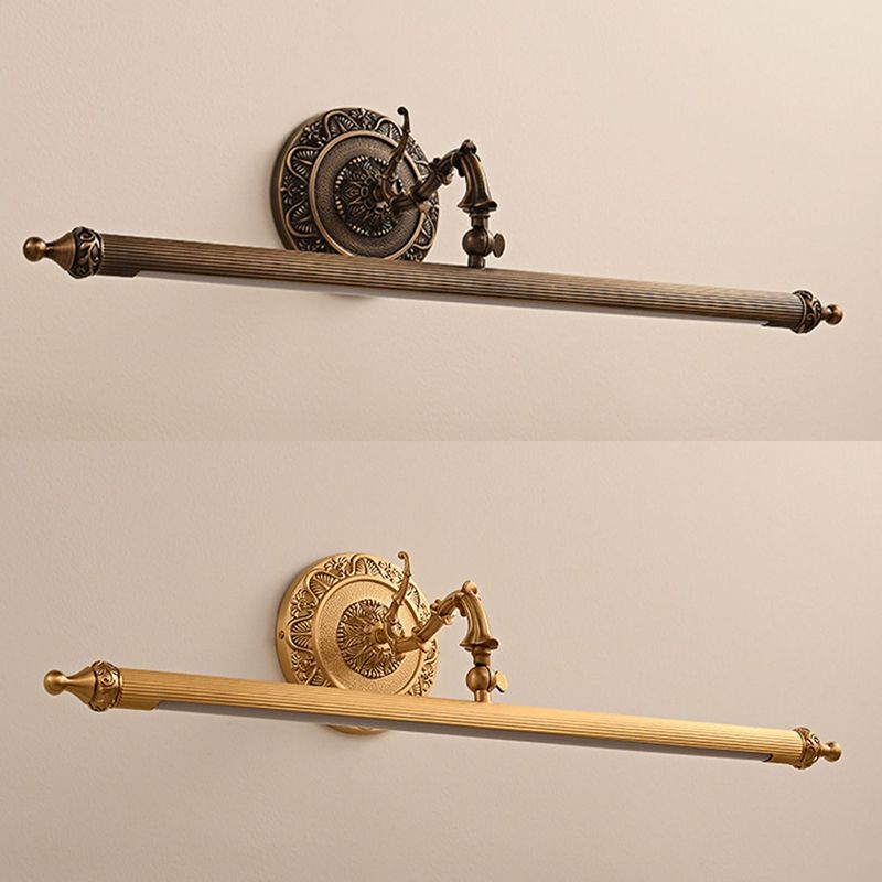 Mid Century Linear Wall Sconces Brass Vanity Lighting for Bathroom