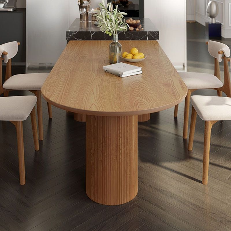 Solid Wood Top Dining Table Modern Dining Table with 4 Pine Wood Legs