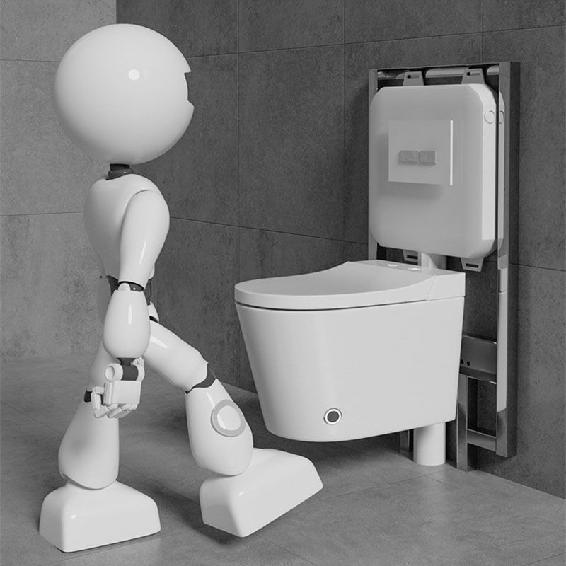 Wall Mount Toilet All-In-One Foot Induction Toilet with Concealed Tank