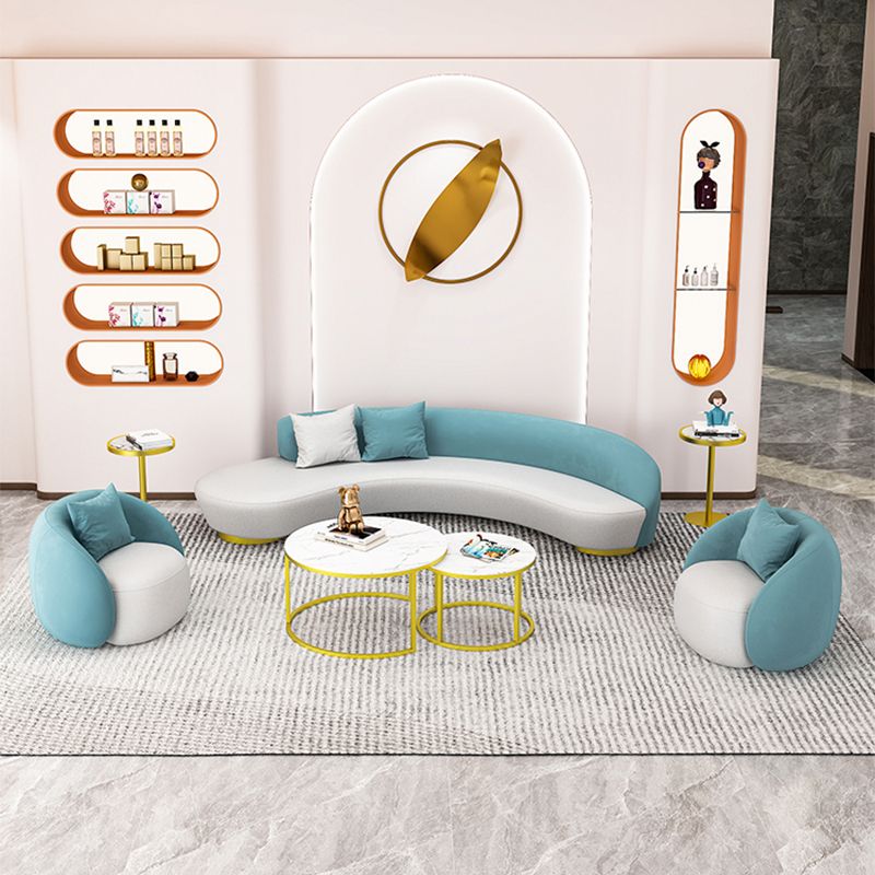 Contemporary Curved Sofa Armless Sofa for Living Room, Apartment