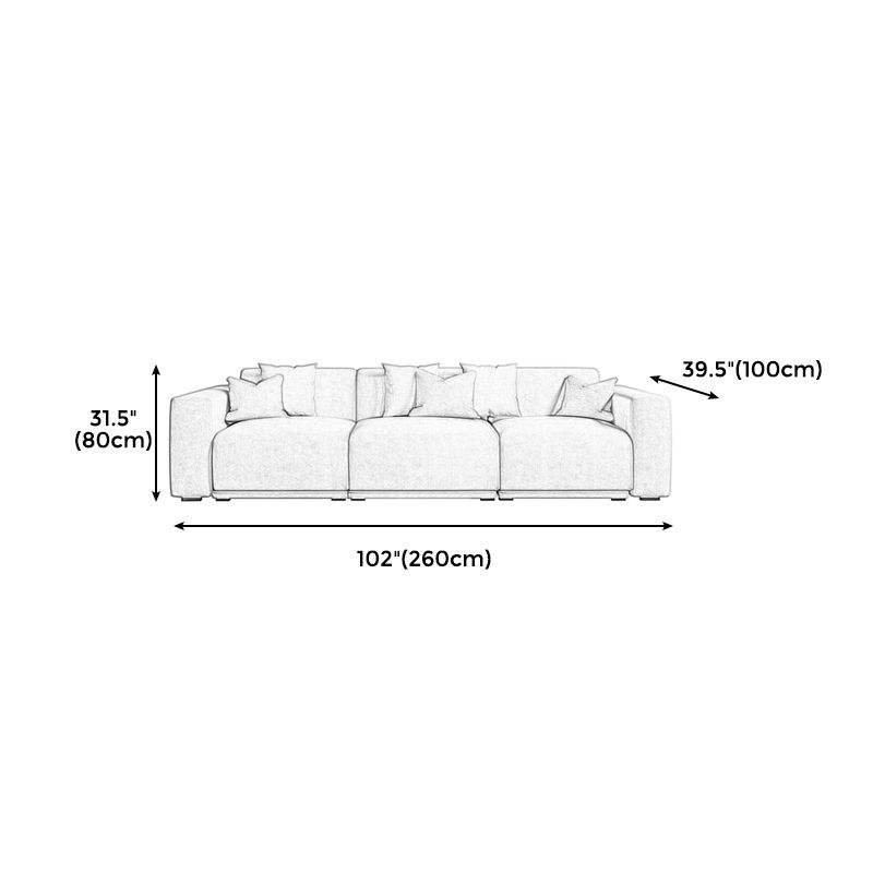 30" High Square Arm Modern Standard Sofa with Tight Back for Living Room, Apartment