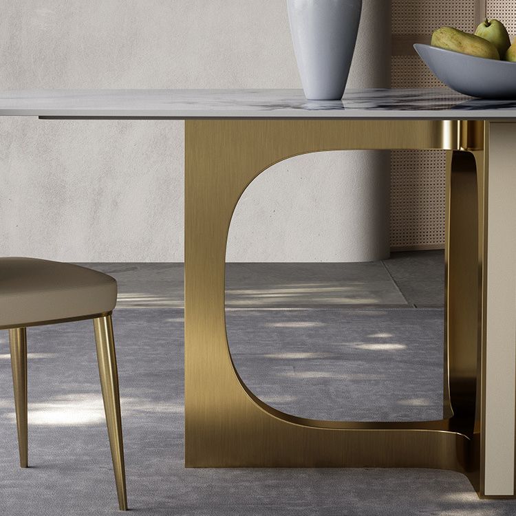 Designer Style Sintered Stone Dining Set Rectangle 1/2/3/5/6 Pieces Dining Room Table Set