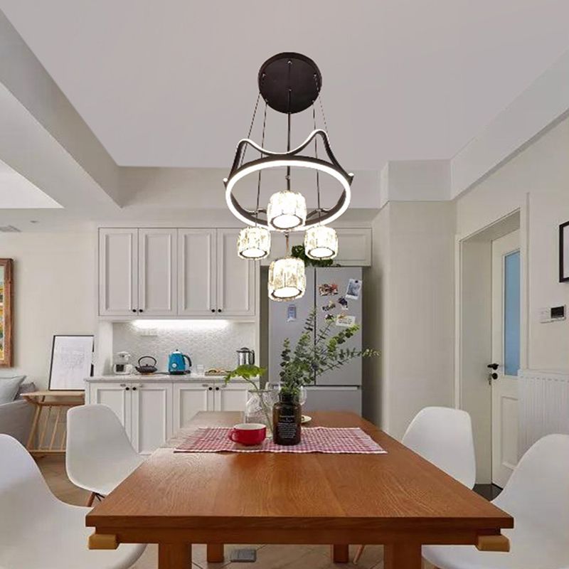 Ultra-moderner Einfachheit Ring Hanging Deckenleuchte Kristall Suspension Anhänger Licht für das Restaurant