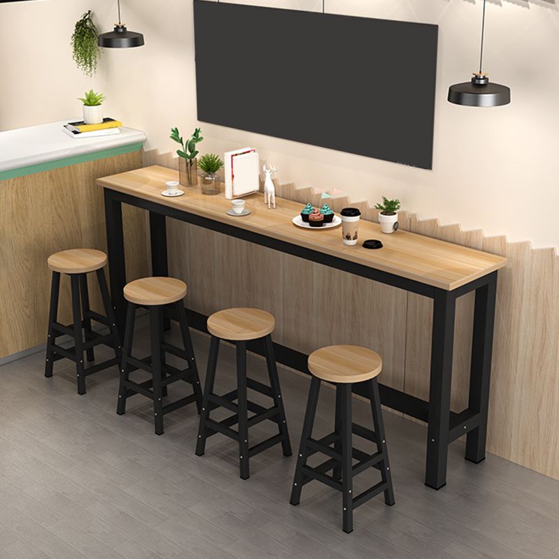 Manufactured Wood Rectangle Bar Table with Trestle for Living Room