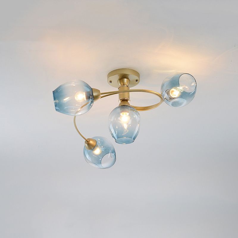 Nordic Simplicity Glass Flush Mount Ceiling Lamp Simplicity Glass Ceiling Pendant for Living Room