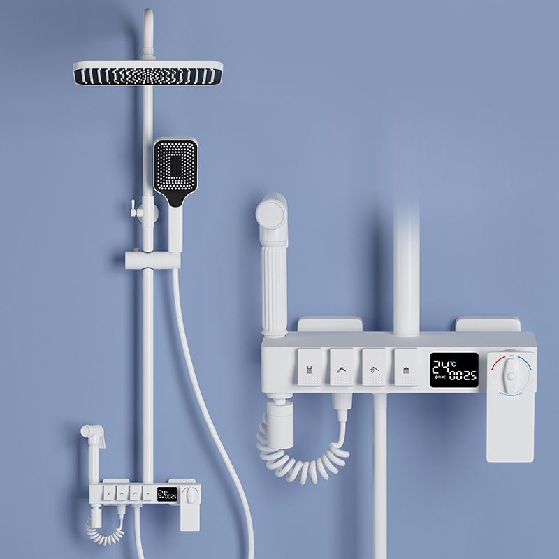 Modern Shower Trim Brass Thermostatic Adjustable Shower Head Wall Mounted Shower Set