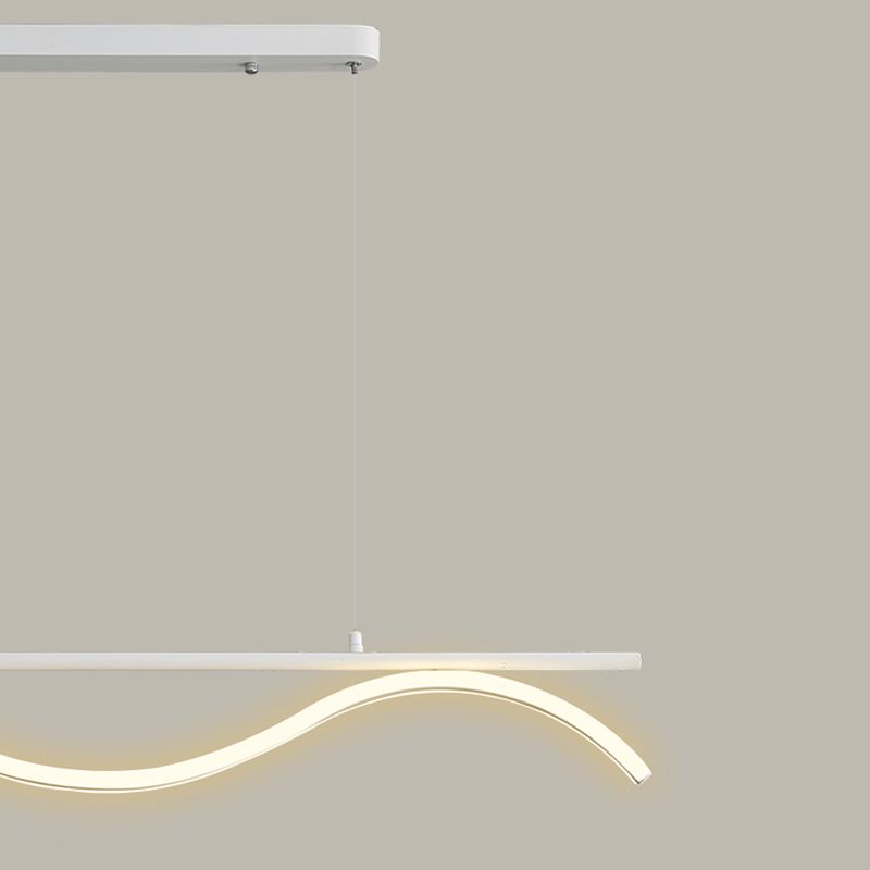 Linear Shape Island Lighting Idea Modern Style Metal 1-Light Island Pendant