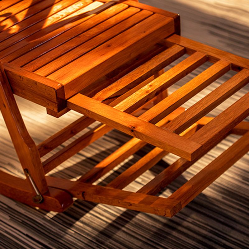 Traditional Rocking Chair Solid Wood Frame Slatted Backrest Indoor Rocking Chair