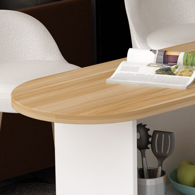 Wood Bar Table Modern Dining Table for Kitchen Living Room Coffee Room