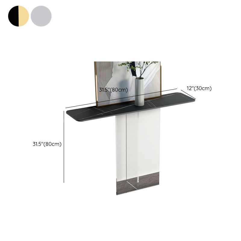 Rectangle Shape Contemporary Console Table Gold/Black Stone Console Sofa Table