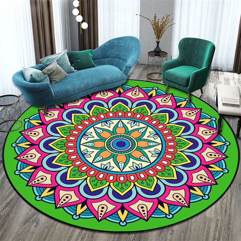 Stijlvolle Marokko Trug Floral Pattern Polyester Area Tapijt Non-slip achtergrondgebied tapijt voor woonkamer