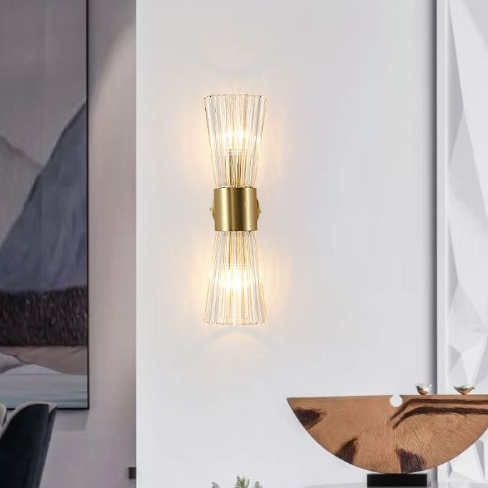 Postmodern Hourglass Shaped Wall Mounted Lights Crystal Glass Flush Mount Wall Sconce for Bedside