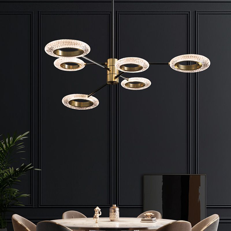 LED Chandelier Modern Style Hanging Lights in Copper for Living Room Dinning Room