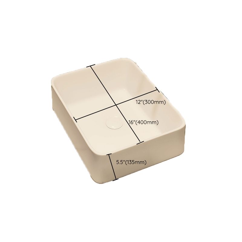 Modern Style White Bathroom Sink Rectangle Ceramic Bathroom Sink