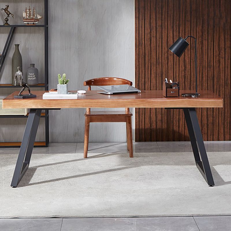 Solid Wood Industrial Dining Table Set 1/2/5/7 Pieces Brown Dinette Set for Home