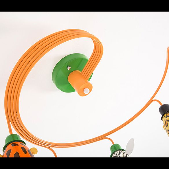 Art déco metal semi-flush monte luminaire dessin animé nulle animal flush Mount Spotlight for Kids Bedroom