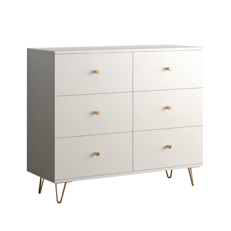 Modern Accent Chest Rectangle Accent Cabinet with Drawers in White