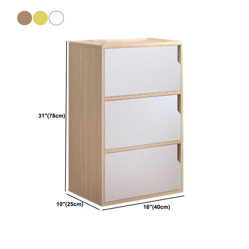Contemporary Wooden Side Cabinet with Storage Shelves and Doors