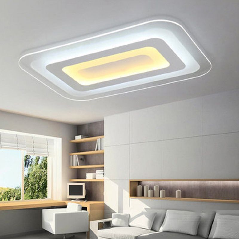 Luz de techo LED montada en superficie súper delgada, luz empotrada de acrílico para sala de estar, color blanco