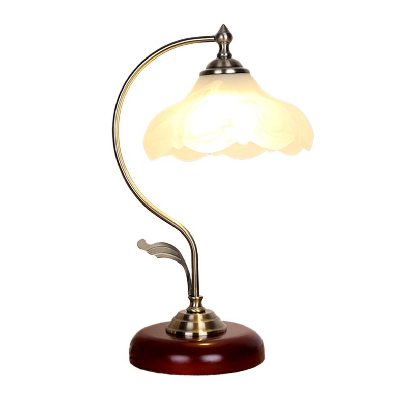 Iluminación de mesa de cúpula marrón lámpara de estar de sala de estar de una sola bombilla.