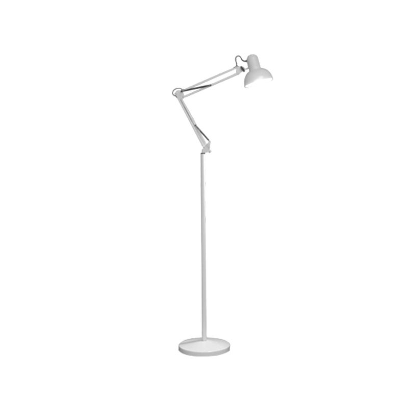 Tarea de tono de domo metálico Lámpara de piso Modernismo 1 Cabeza Ajustable Luz de piso en blanco/blanco para sala de estar