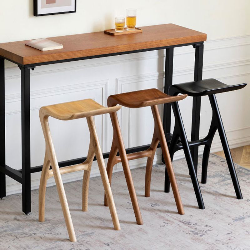 Solid Wood Bar Stool Backrless Counter Stool for Living Room