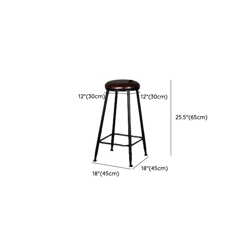 Glam Armless Counter Stool Iron Cafe Bar Stool with Cushion and Pedal