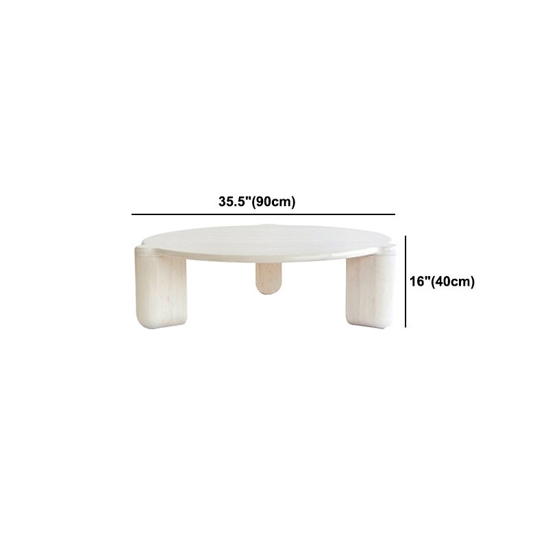 White Goose/black Oak Round Coffee Table with 3 legs Base Cocktail Table