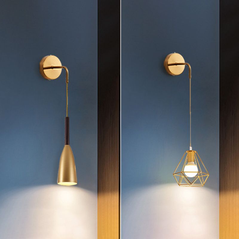 Postmodern Wall Light Golden Frame Wall Sconce Light for Living Room Bedroom