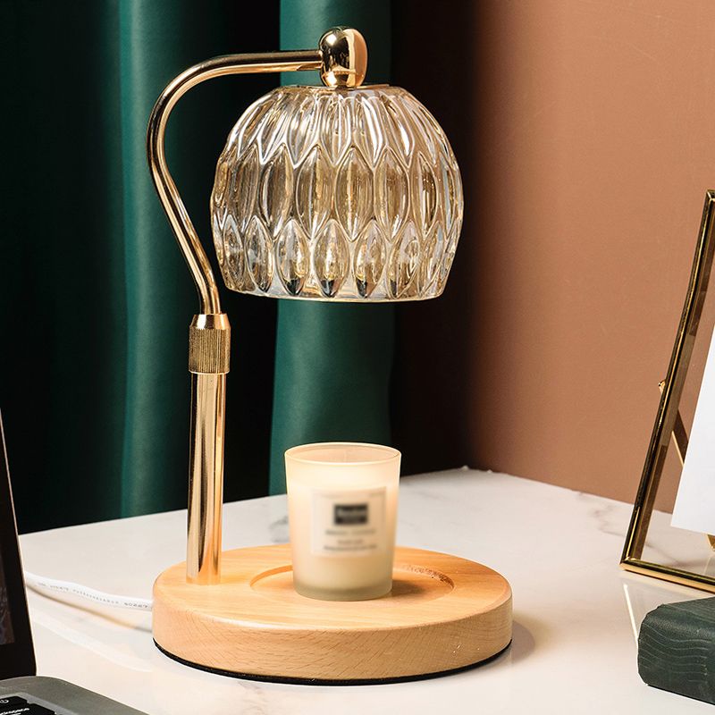 Nordic Glass Table Lamp Aromatherapy Melting Wax Desk Lamp without Candles for Bedroom